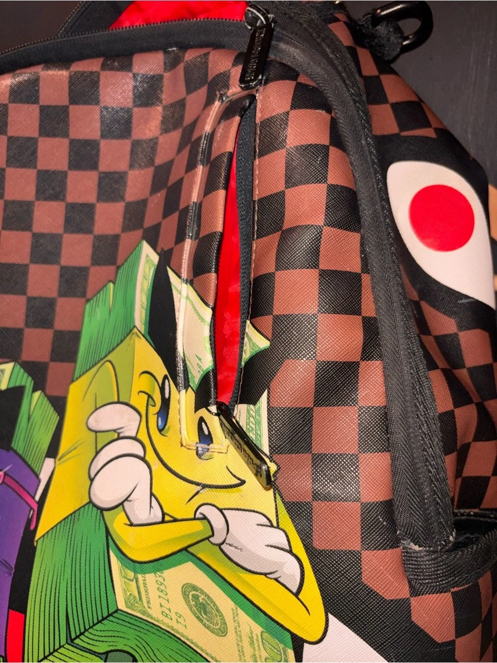 Sprayground Limited Edition Money Bear Shark Backpack Checkered